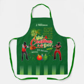 Tablier Trini Christmas Parranderos with Name on GREEN (Recto)