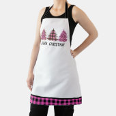 Tablier Trio d'arbres de Noël rose et noir (Insitu)