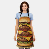 Tablier Triple Cheeseburger Orné (Porté)