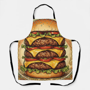 Tablier Triple Cheeseburger Orné