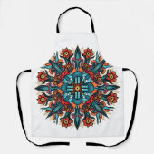 Tablier Trippy Hippie Mandala - Champignons psychédéliques (Recto)