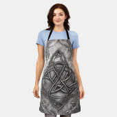 Tablier Triquetra Trinity Knot Silvery Pewter Faux Metal (Porté)