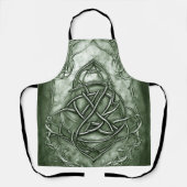Tablier Triquetra Trinity Sage de noeud Vert Faux Metallic (Recto)