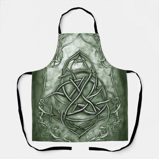Tablier Triquetra Trinity Sage de noeud Vert Faux Metallic (Recto)