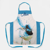 Tablier Troène Bleu Wrens Aquarelle Bébé Bleu Australien (Recto)