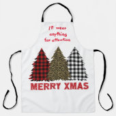 Tablier Trois arbres de Noël humoristiques (Recto)