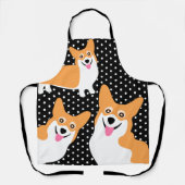 Tablier Trois Corgis affamés amusés (Recto)