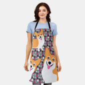 Tablier Trois Corgis affamés amusés (Porté)