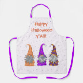 Tablier Trois Gnomes d'Halloween colorés (Recto)