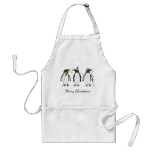 Tablier Trois manchots de Noël festifs Illustration