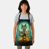 Tablier Trois mignons petits loups célèbrent Hallow (Insitu)