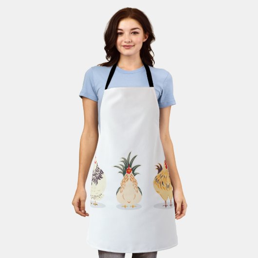 Tablier Trois mignons poulets (Porté)