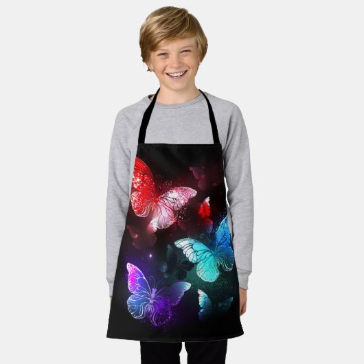 Tablier Trois papillons brillants sur l'arrière - plan de  (Porté)