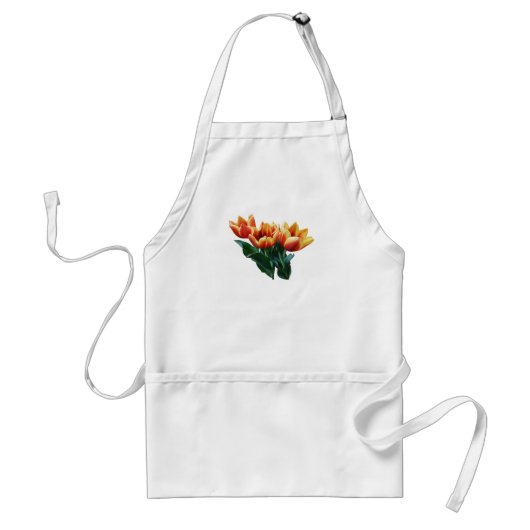 Tablier Trois tulipes orange et rouge (Devant)