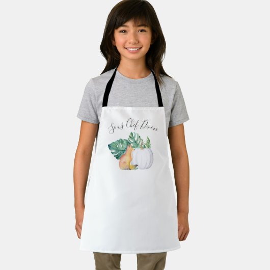 Tablier Tropical Fall Fox, Monstera et Citrouille Apron (Insitu)