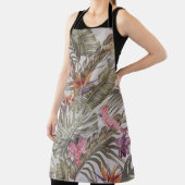 Tablier Tropical flowers,  palm leaves,  bird of paradise  (Insitu)