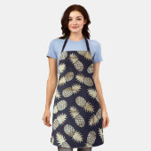 Tablier Tropical Golden Ananas Girly Chic Motif (Porté)