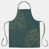 Tablier Tropical Green Gold Palm Feuilles (Recto)