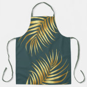 Tablier Tropical Green Gold Palm Feuilles (Recto)