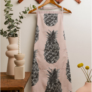 Tablier Tropical Grey & Pink Ananas Motif sans couture