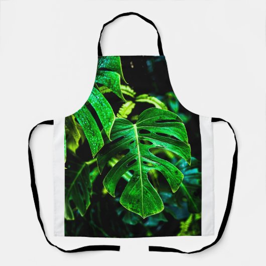 Tablier Tropical Monstera Glow – Jungle Leaf Photography (Recto)