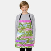 Tablier Tropical palm trees rodern pink violet stripes (Porté)