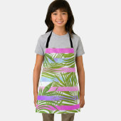 Tablier Tropical palm trees rodern pink violet stripes (Insitu)