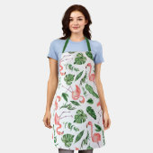 Tablier Tropical Pink Flamingo Pattern Cuisine (Porté)