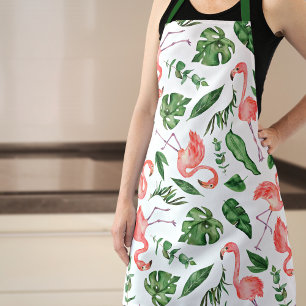 Tablier Tropical Pink Flamingo Pattern Cuisine