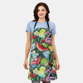 Tablier Tropical Summer Cocktails Flamant rose Moderne Mot (Porté)