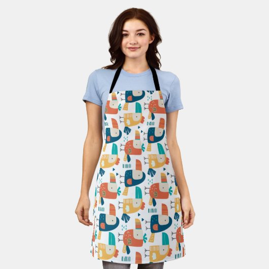 Tablier Tropicana Et Oiseau (Porté)