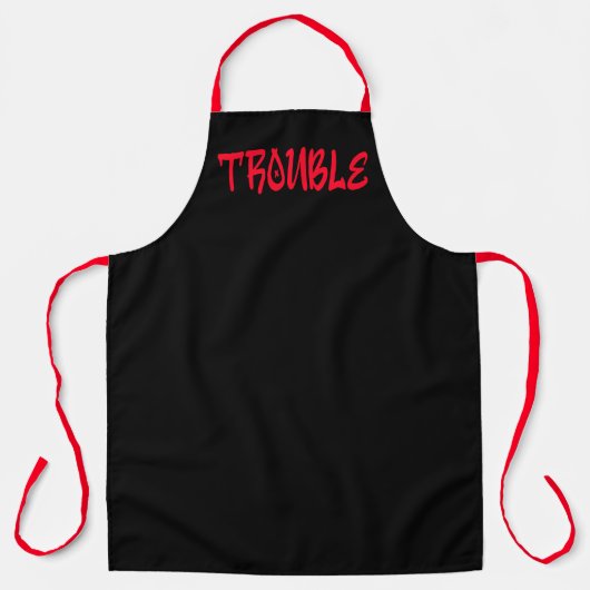 Tablier TROUBLE | Red Graffiti Apron (Recto)
