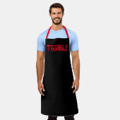 Tablier TROUBLE | Red Graffiti Apron (Porté)