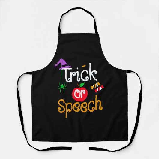 Tablier Trucs Ou Langues De Parole Enseignant Halloween (Recto)