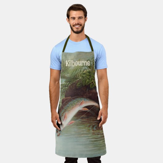 Tablier Truite de ruisseau Leaping par S.A. Kilbourne Pois (Porté)