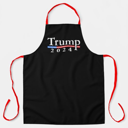 Tablier Trump 2024 Classique Noir et Rouge (Recto)