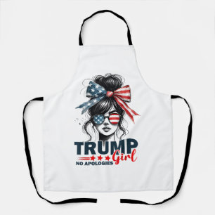 Tablier Trump Girl Pas d'excuses Messy Bun Lunettes de sol