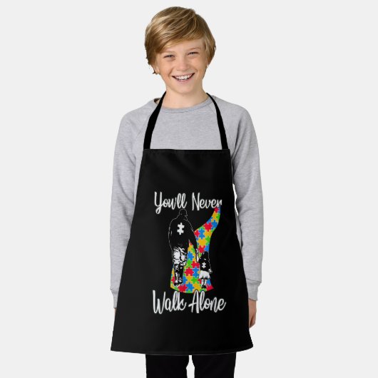 Tablier Tu ne marcheras jamais seul père fille autisme (Porté)