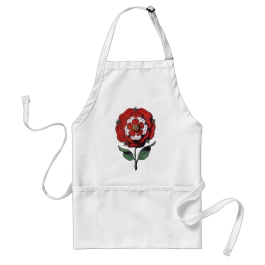 Tablier Tudor Rose rouge et blanc (Devant)