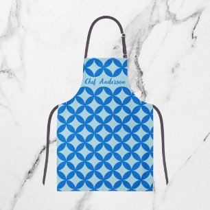 Tablier Tuile d'été avec cercles azurés sur le bleu bébé