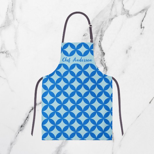 Tablier Tuile d'été avec cercles azurés sur le bleu bébé