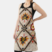 Tablier tuile en majolique italienne. Broderie avec fleurs (Insitu)