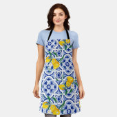 Tablier Tuiles portugaises, citrons, fruits, art d'été (Porté)