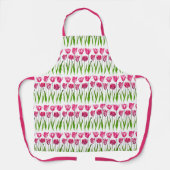 Tablier Tulip Garden Imprimer en rose et vert Fuchsia (Recto)