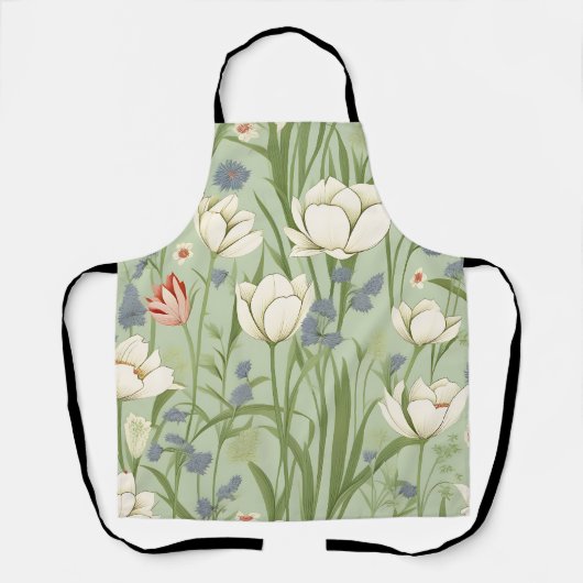 Tablier Tulip Meadow in Sage Green (Recto)