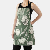 Tablier Tulipe Botanique Sur Sage Green (Insitu)