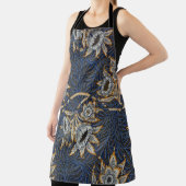 Tablier Tulipe Saules Motif Bleu Floral de William Morris (Insitu)