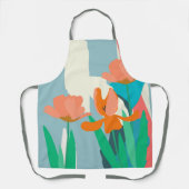 Tablier Tulipes d'abricot Blocs de couleurs artistiques mo (Recto)
