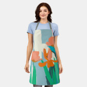 Tablier Tulipes d'abricot Blocs de couleurs artistiques mo (Porté)