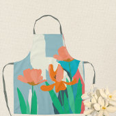 Tablier Tulipes d'abricot Blocs de couleurs artistiques mo